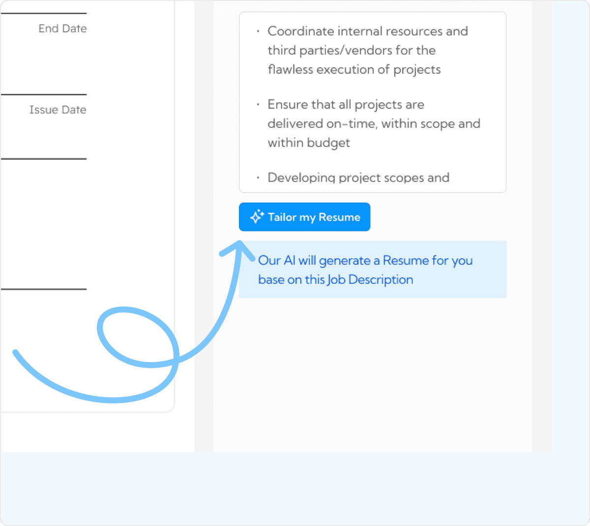 ATS-friendly resume builder interface